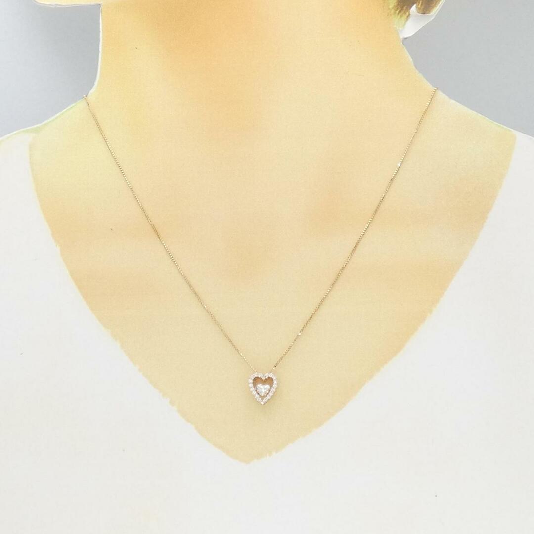 K18PG ハート ダイヤモンド ネックレス 0.302CT レディースのアクセサリー(ネックレス)の商品写真