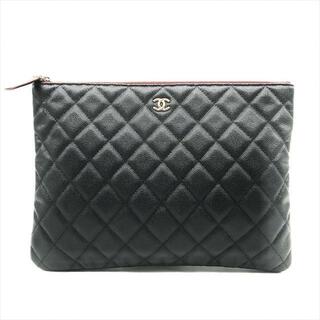 シャネル(CHANEL)の展示品 CHANEL シャネル マトラッセ ココマーク キャビアスキン クラッチ バッグ ポーチ ブラック a3242(クラッチバッグ)