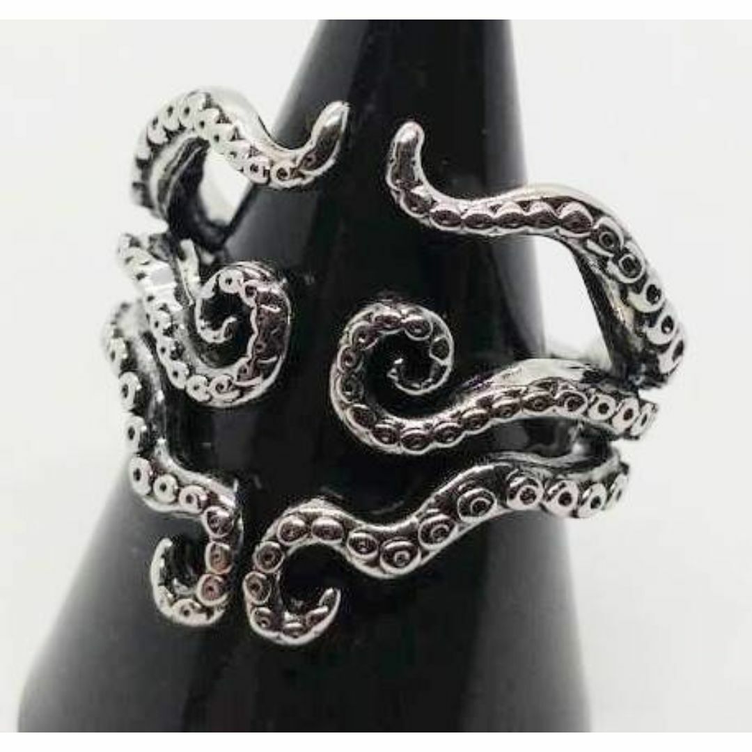 【フリーサイズ】ダブル　オクトパス　リング　指輪　蛸　タコ　たこ　性的　タコ焼き メンズのアクセサリー(リング(指輪))の商品写真