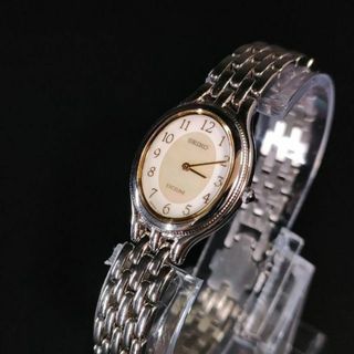 セイコー(SEIKO)の極美品【稼働品】SEIKO　セイコーエクセリーヌ　1F20　シェル　ホワイト(腕時計)