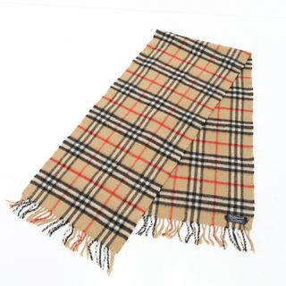 バーバリー(BURBERRY)の美品 バーバリー タグ付 ノバ チェック マフラー カシミヤ 100％ フリンジ ストール ショール 防寒具 秋 冬 メンズ EEE Z1-7(マフラー)