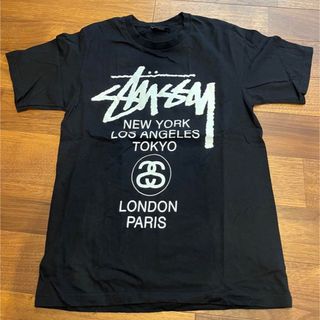 ステューシー(STUSSY)の値下げ　ステューシー　1回着用のみ美品　ワールドツアー　Tシャツ　Ｓサイズ(Tシャツ/カットソー(半袖/袖なし))