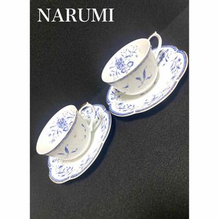 ナルミ(NARUMI)のNARUMI ナルミ　カップ&ソーサー　金彩　花柄　2客(グラス/カップ)