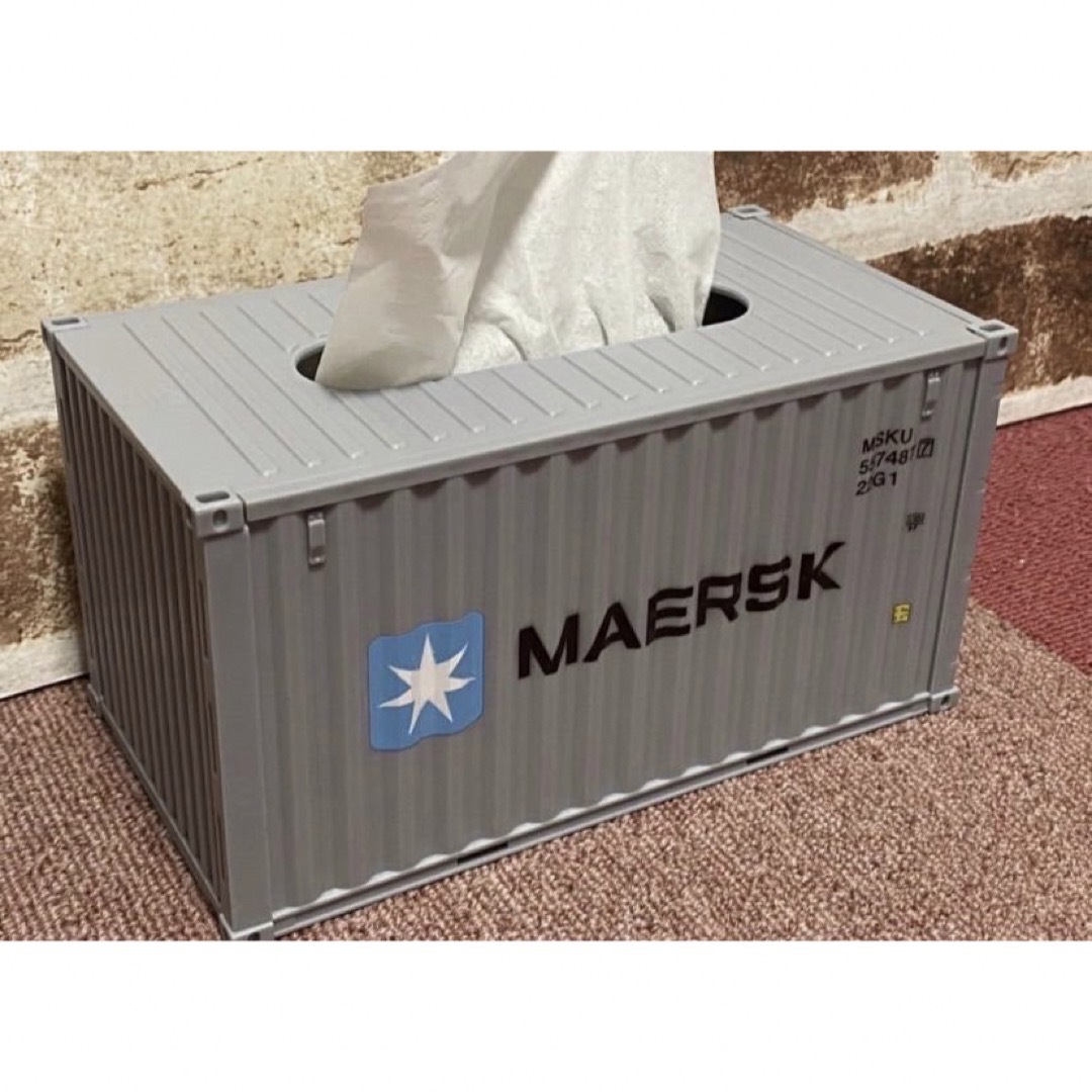 コンテナ　ティッシュケース 組み立て式 マースク - MAERSK ガレージ インテリア/住まい/日用品のインテリア小物(ティッシュボックス)の商品写真