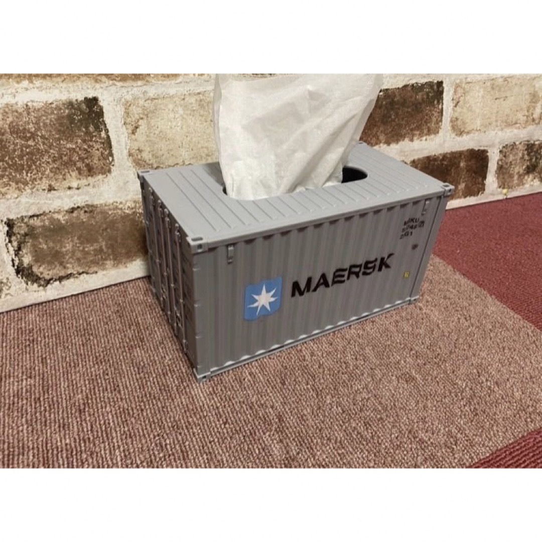 コンテナ　ティッシュケース 組み立て式 マースク - MAERSK ガレージ インテリア/住まい/日用品のインテリア小物(ティッシュボックス)の商品写真