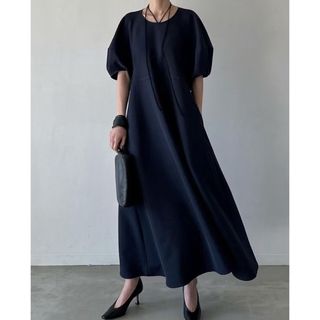 クラネ(CLANE)のNECK RIBBON LANTERN SLEEVE ONE PIECE(ロングワンピース/マキシワンピース)