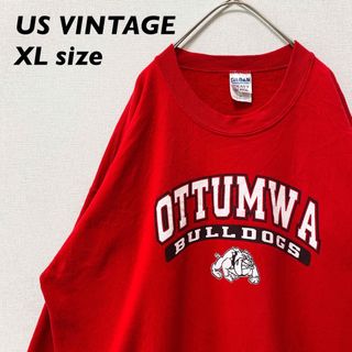 ギルタン(GILDAN)のUS古着　スウェット　トレーナー　ビッグプリント　OTTUMWA ブルドッグス(スウェット)