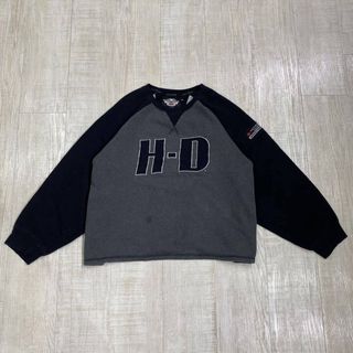 Harley Davidson - ハーレー ダビットソン ラグラン スリーブ スウェット ワイドシルエット 3XL