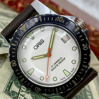 オリス(ORIS)の【レトロ可愛い】オリス メンズ腕時計 ホワイト ベゼル 手巻き ヴィンテージ(腕時計(アナログ))