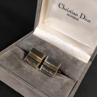 Christian Dior - 【美品】Dior　ディオール　カフス　シルバー　ゴールド ライン　Diorロゴ