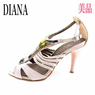 DIANA - DIANA ダイアナ ヒール サンダル ストラップ ミュール 23cm ビジュー