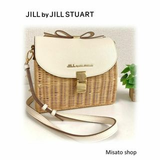 ジルバイジルスチュアート(JILL by JILLSTUART)の★JILL by JILL STUART★ リボンラタンバッグ 美品 アイボリー(ショルダーバッグ)