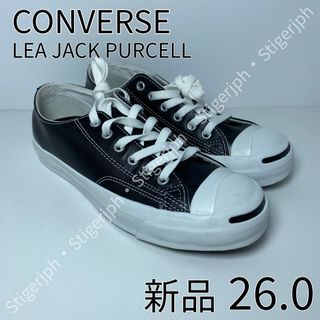 コンバース(CONVERSE)のコンバース　レザー ジャックパーセル　ブラック　26CM(スニーカー)