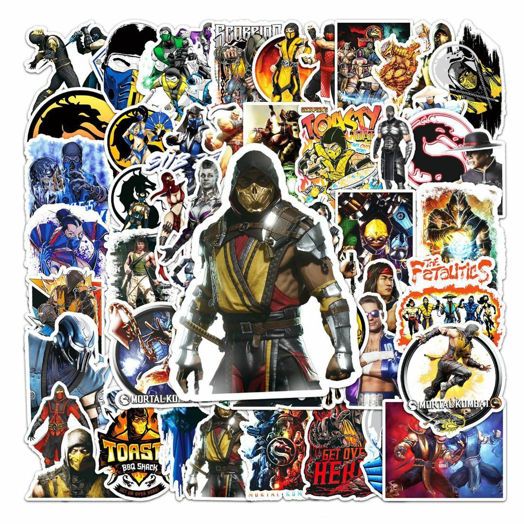 モータルコンバット ステッカー 50枚セット Mortal Kombat 防水 エンタメ/ホビーのおもちゃ/ぬいぐるみ(キャラクターグッズ)の商品写真