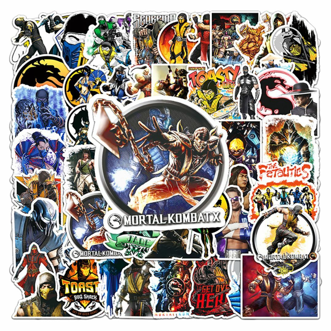 モータルコンバット ステッカー 50枚セット Mortal Kombat 防水 エンタメ/ホビーのおもちゃ/ぬいぐるみ(キャラクターグッズ)の商品写真