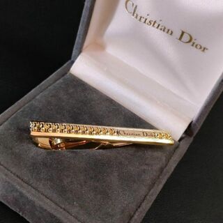 【極美品】Dior　ディオール　ネクタイピン　ゴールド　網目　チャック柄　ロゴ(ネクタイピン)