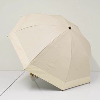 ロサブラン(ROSE BLANC)の完全遮光折日傘 芦屋ロサブラン USED品 2段折 コンビ シャンパンベージュ×ベージュ 竹手元 UV 遮熱 折りたたみ 50cm FS8427(傘)