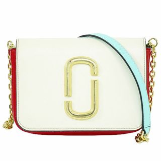 マークジェイコブス(MARC JACOBS)の本物 マークジェイコブス MARC JACOBS ヒップショット 3WAY ショルダーバッグ ボディバッグ ポシェット PVC ホワイト レッド バッグ 中古(ショルダーバッグ)