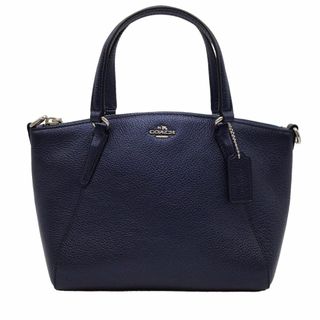 コーチ(COACH)のCOACH　コーチ　ハンドバッグ　F16479　コンパクトバッグ　カバン　鞄　お買い物バッグ　メタリックブルー　シルバー金具　ストラップ欠品　レディース(ハンドバッグ)