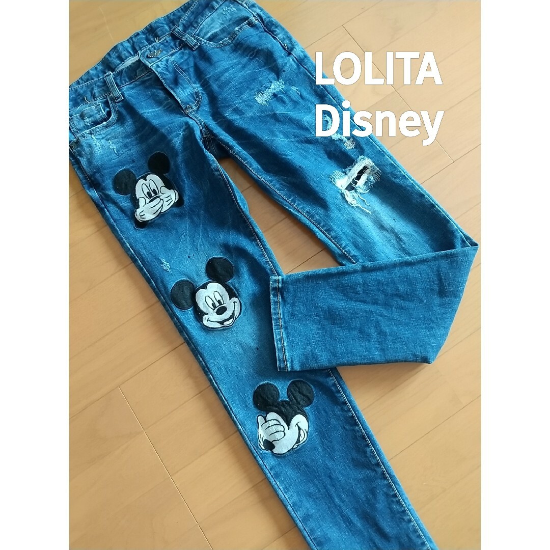 Disney(ディズニー)のLolita×Disney★レアなかわいいミッキーデニムロリータディズニー レディースのパンツ(デニム/ジーンズ)の商品写真