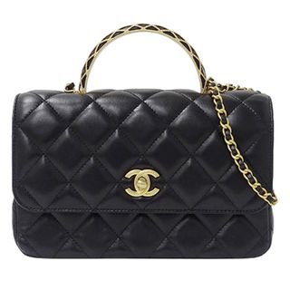 シャネル(CHANEL)のシャネル CHANEL バッグ マトラッセ レディース ブランド ハンドバッグ ショルダーバッグ 2way ラムスキン ブラック ゴールド金具 AS4233 黒 チェーンショルダー コンパクト ミニバッグ おしゃれ 【中古】(ハンドバッグ)