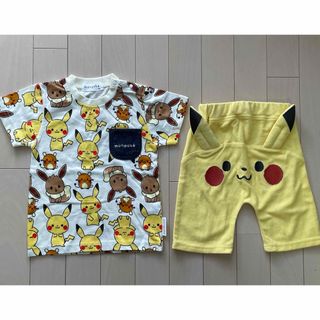 ポケモン(ポケモン)のモンポケ　ポケモン　ピカチュー　半袖　ハーフパンツ　95(Tシャツ/カットソー)