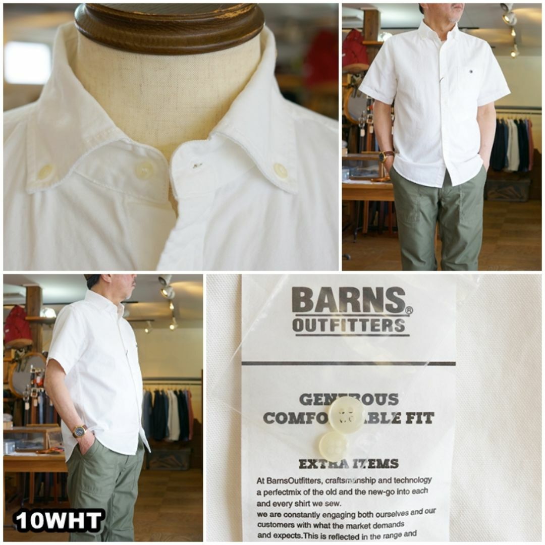 Barns OUTFITTERS(バーンズアウトフィッターズ)のBARNS バーンズ 　半袖シャツ　ボタンダウンシャツ BR5266 XL メンズのトップス(シャツ)の商品写真