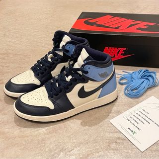 ナイキ(NIKE)のAJ1 RETRO HI OG/stockX購入正規Obsidian24(スニーカー)