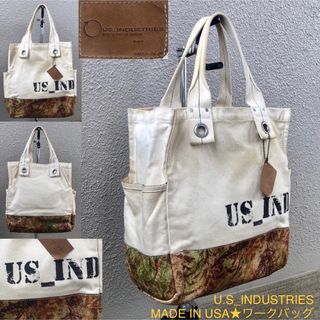 アメリカ製★U.S_INDUSTRIES トートバッグ USA 迷彩ワークバッグ(トートバッグ)