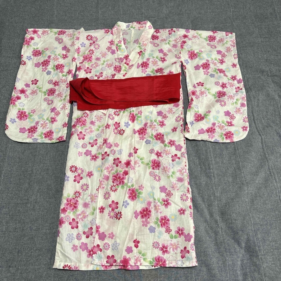 120 130 女の子　浴衣　セット キッズ/ベビー/マタニティのキッズ服女の子用(90cm~)(甚平/浴衣)の商品写真