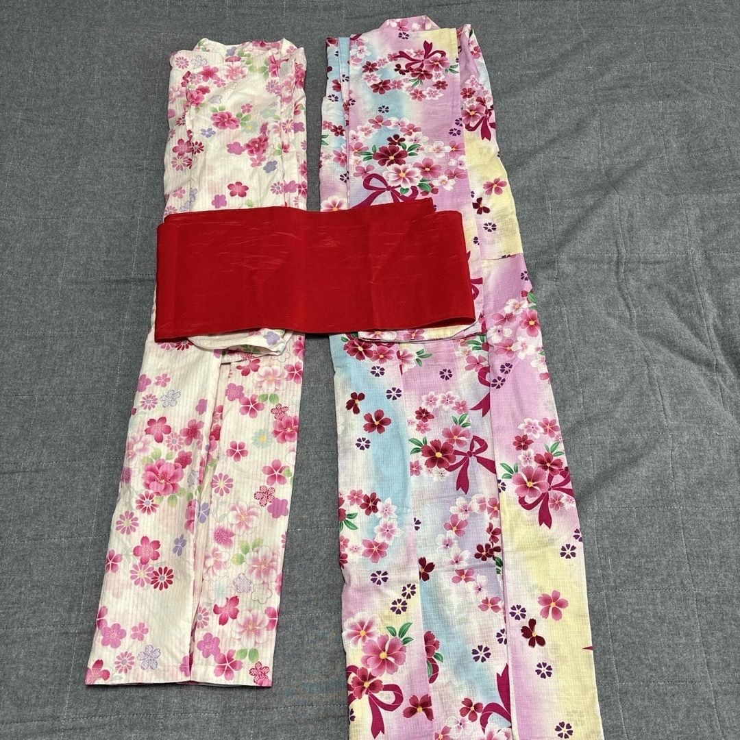 120 130 女の子　浴衣　セット キッズ/ベビー/マタニティのキッズ服女の子用(90cm~)(甚平/浴衣)の商品写真