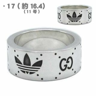 グッチ(Gucci)の【新品】グッチ アクセサリー 指輪 702766 J8400 0728 (シルバー系) adidas x GUCCI アディダス シルバー 925 ワイド リング ジュエリー アウトレット メンズ(リング(指輪))