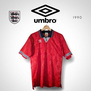 アンブロ(UMBRO)のアンブロ イングランド代表ユニフォーム アウェーモデル 赤/レッド 1990年(ウェア)