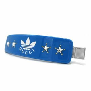 グッチ(Gucci)の【新品】グッチ アクセサリー ヘアアクセサリー 702940 adidas x GUCCI  アディダス トレフォイル  プリント バレッタ ヘアクリップ IAABI アウトレット レディース(バレッタ/ヘアクリップ)