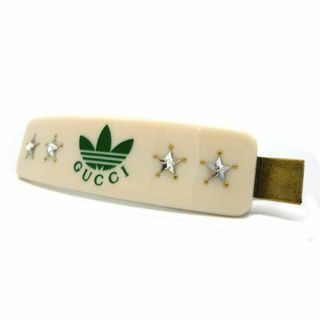 【新品】グッチ アクセサリー ヘアアクセサリー 702940 adidas x GUCCI  アディダス トレフォイル  プリント バレッタ ヘアクリップ IAABI アウトレット レディース