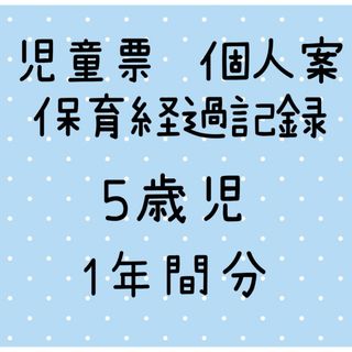 児童票　5歳児　年長　個人案　個別記録　保育経過記録　保育園　幼稚園　保育要録