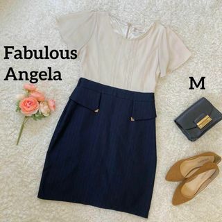 ファビュラスアンジェラ(Fabulous Angela)の◎美品★ファビュラスアンジェラ★ドッキングワンピース★半袖★M(ひざ丈ワンピース)