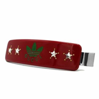 【新品】グッチ アクセサリー ヘアアクセサリー 702940 adidas x GUCCI  アディダス トレフォイル  プリント バレッタ ヘアクリップ IAABI アウトレット レディース