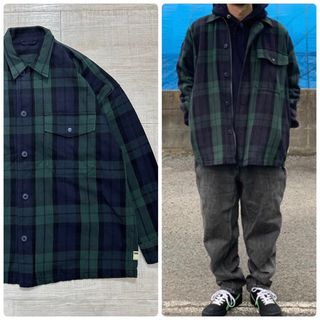 ビームス(BEAMS)のSSZ BEAMS デッキ チェック オーバーサイズ シャツ ジャケット M(シャツ)