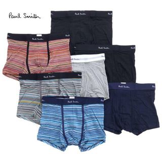 ポールスミス(Paul Smith)の【アウトレット】Paul Smith ポールスミス TRUNK 7 PACK M1A 914C A7PCK2 メンズ ボクサーパンツ 下着 ブラック 黒 マルチカラー ボーダー NKN マルチ(ボクサーパンツ)