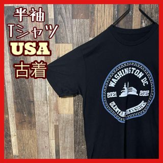 ブラック M プリント アーチロゴ メンズ USA古着 半袖 Tシャツ(Tシャツ/カットソー(半袖/袖なし))