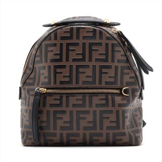 フェンディ(FENDI)のフェンディ バイザウェイ レザー  ブラック×ブラウン レディース リュッ(リュック/バックパック)