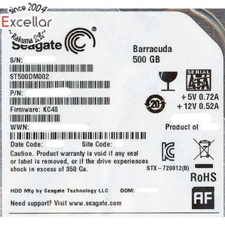 シーゲイト(SEAGATE)のSEAGATE製HDD　ST500DM002　500GB SATA600 7200　3000～4000時間以内(PC周辺機器)