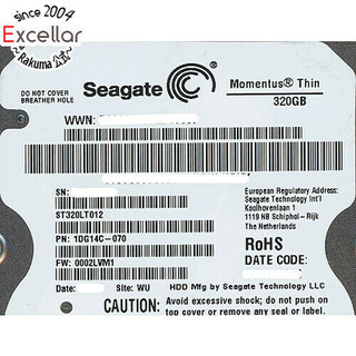 シーゲイト(SEAGATE)のSEAGATE ノート用HDD 2.5inch　ST320LT012 320GB 7mm　8000～9000時間以内(PC周辺機器)