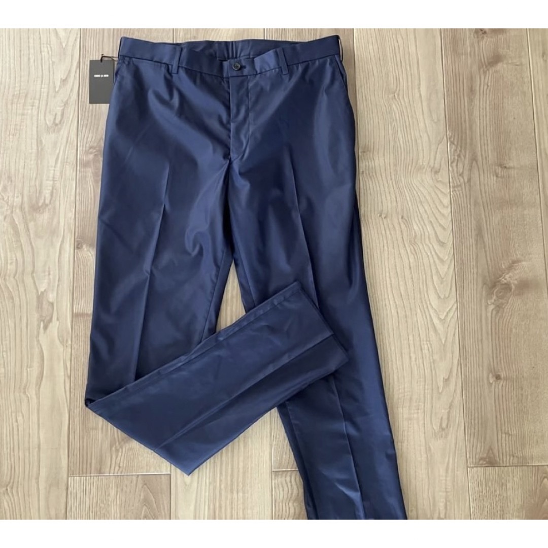 COMME CA MEN(コムサメン)の新品 コムサメン ポリブロード カジュアルスラックス パンツ ネイビー メンズのパンツ(スラックス)の商品写真