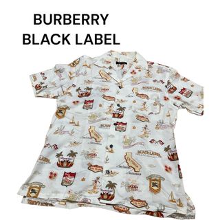 BURBERRY BLACK LABEL - 【極美品】バーバリーブラックレーベル　アロハシャツ　Mサイズ　ベージュ