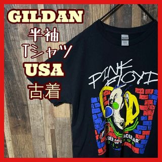 ギルタン(GILDAN)のブラック ギルダン プリント L メンズ USA古着 半袖 Tシャツ(Tシャツ/カットソー(半袖/袖なし))