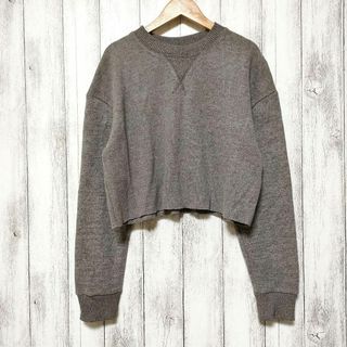 ザラ(ZARA)のZARA ザラ (M)　ソフトスウェットシャツ　クロップド丈(カットソー(長袖/七分))