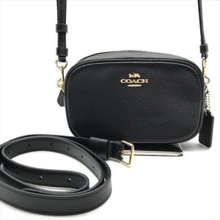 コーチ(COACH)の美品 COACH コーチ レザー 2WAY ウエストポーチ ショルダー バッグ ブラック k1991(ボディバッグ/ウエストポーチ)