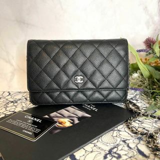 シャネル(CHANEL)のCHANEL シャネル【極美品】チェーンウォレット キャビアスキン バッグ(ショルダーバッグ)